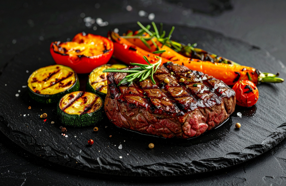 ผักกินกับสเต็ก